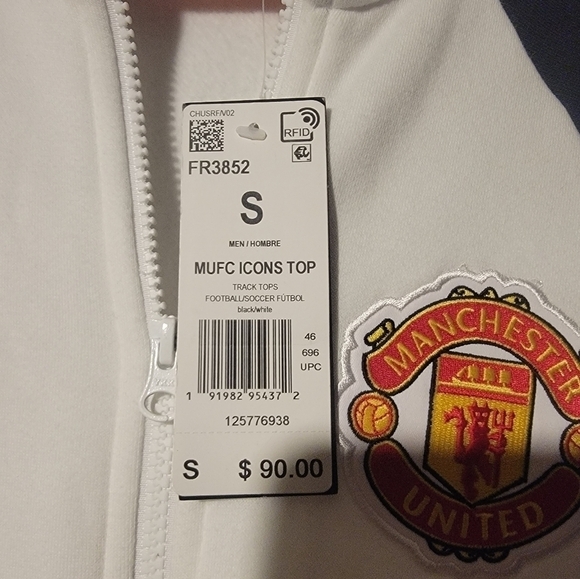 adidas 2020-21 MANCHESTER UNITED ICONS TOP (FR3852) Size Small - Picture 8 of 8